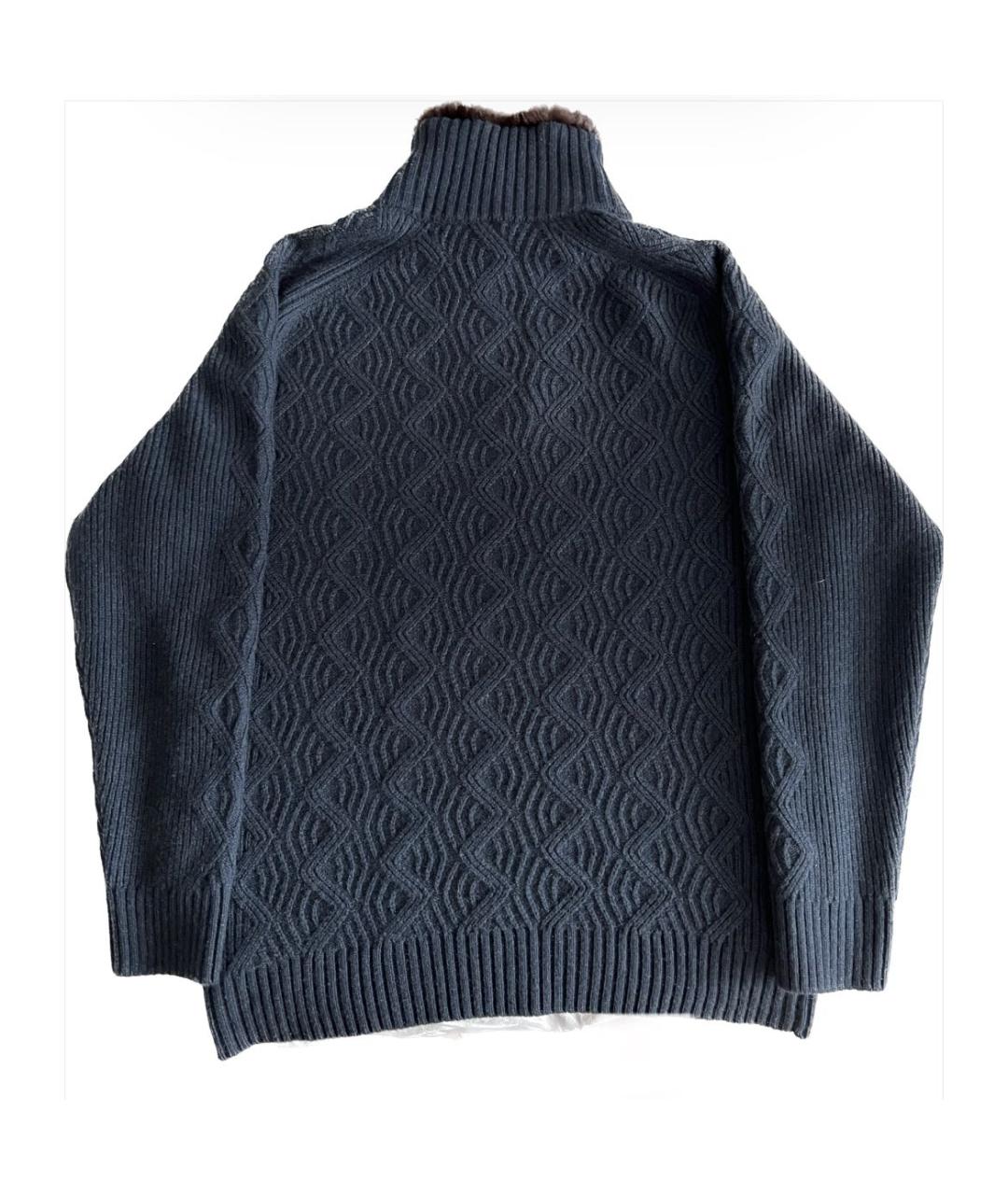 BRIONI Темно-синий кашемировый джемпер / свитер, фото 2