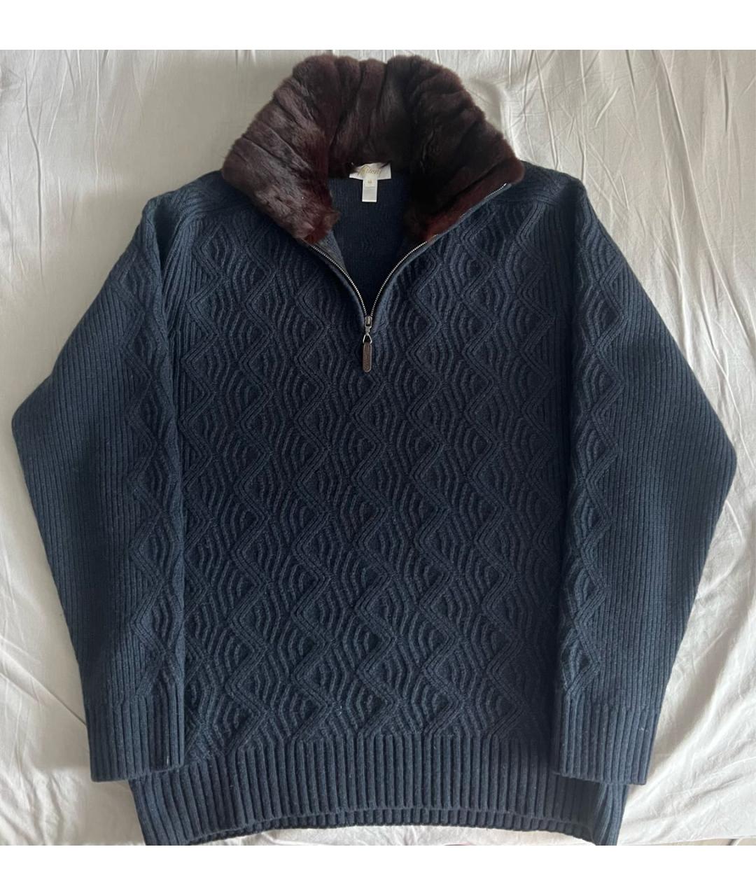 BRIONI Темно-синий кашемировый джемпер / свитер, фото 5