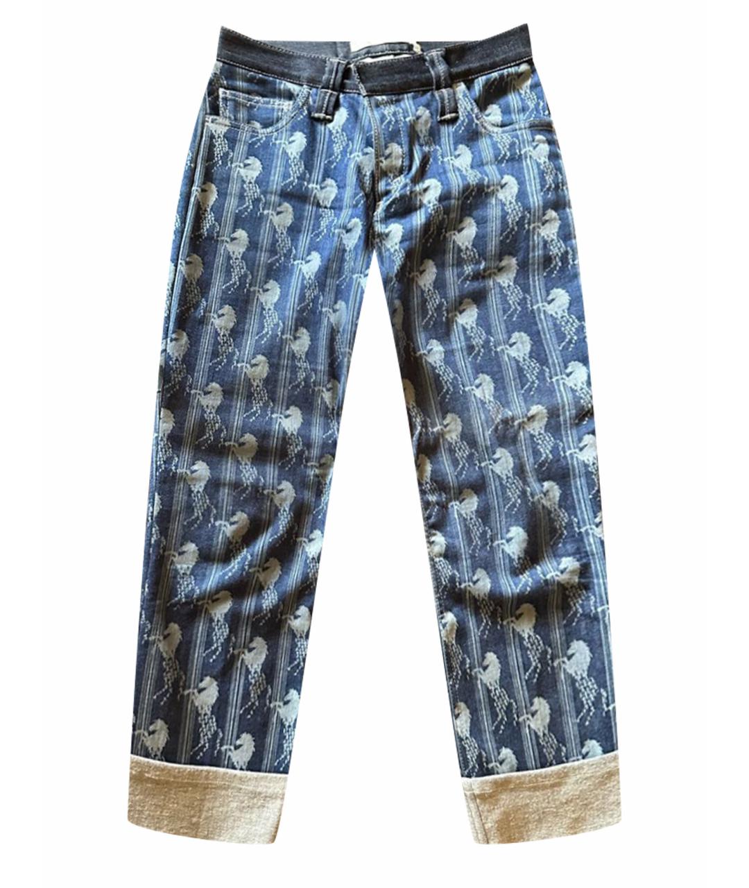 CHLOE Голубые хлопко-эластановые прямые джинсы, фото 1