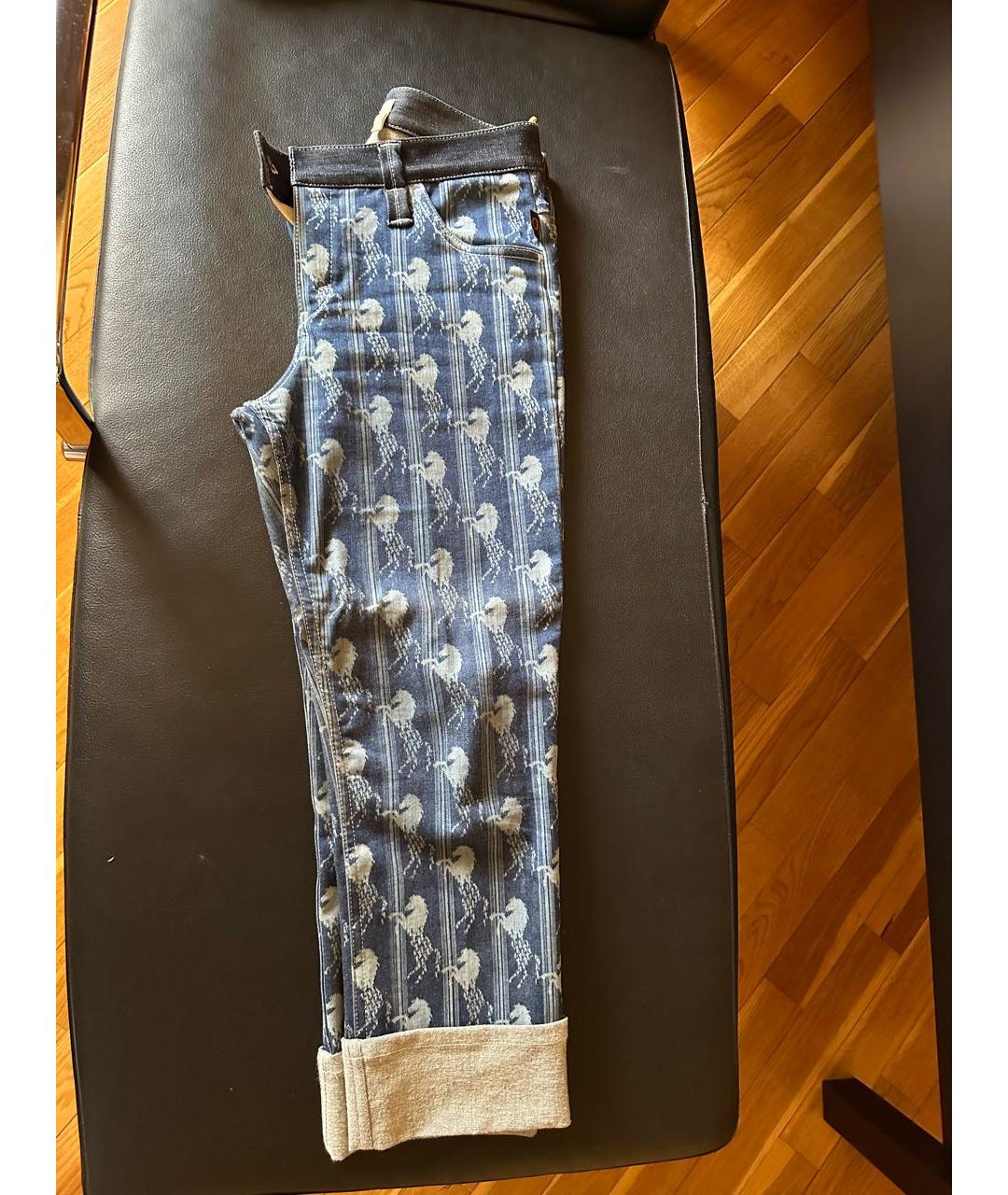 CHLOE Голубые хлопко-эластановые прямые джинсы, фото 4