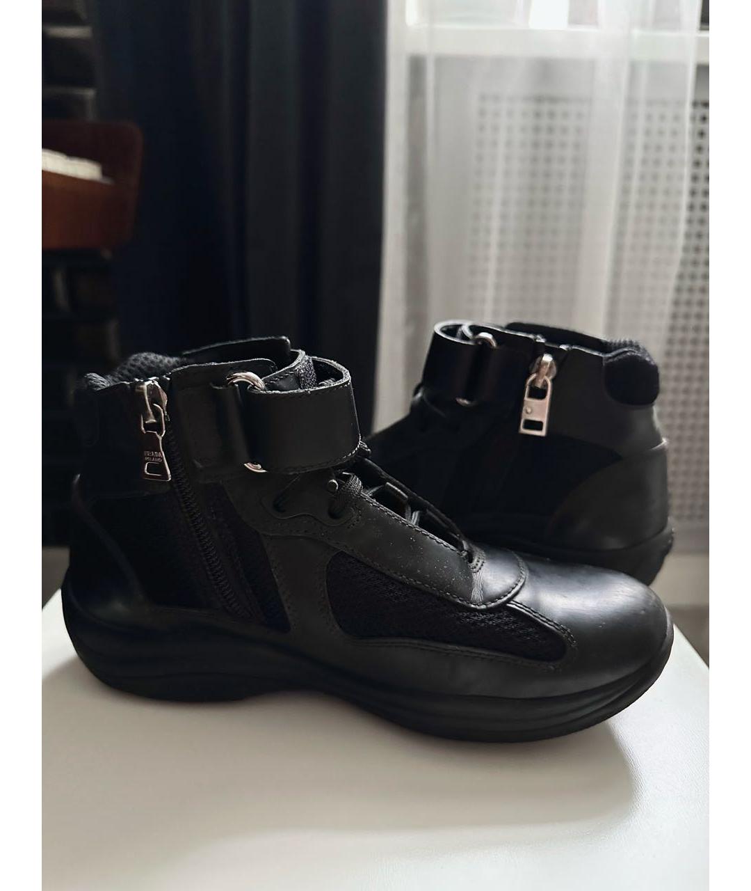 PRADA Черные кожаные ботинки, фото 6