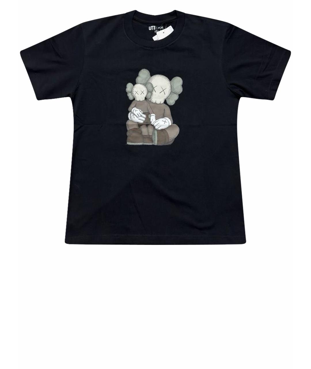 KAWS Черная хлопко-полиэстеровая футболка, фото 1