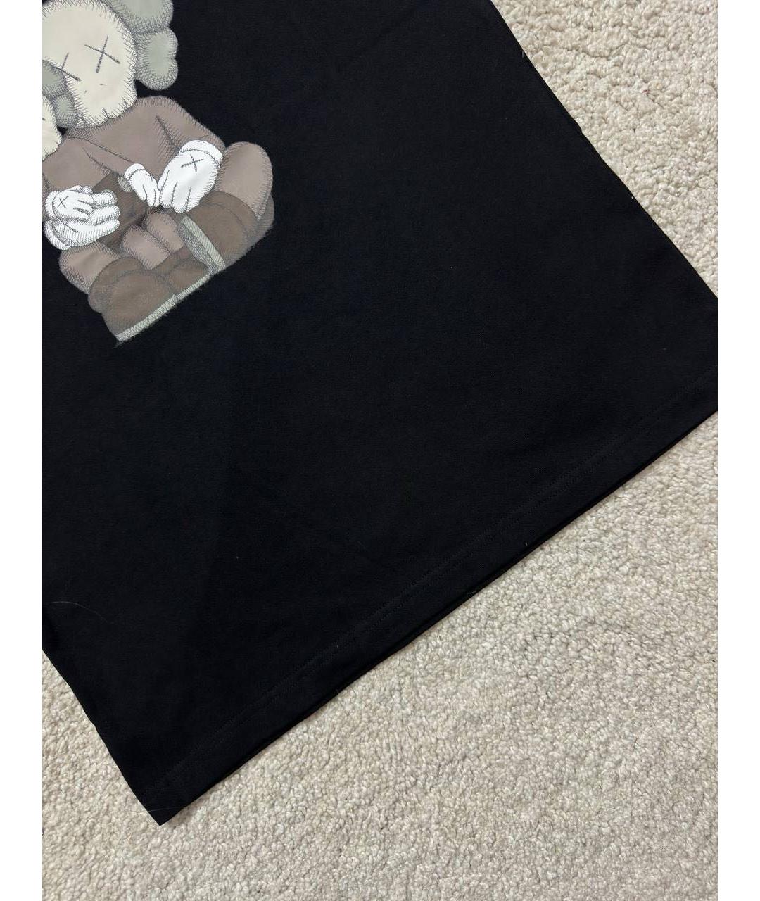 KAWS Черная хлопко-полиэстеровая футболка, фото 5