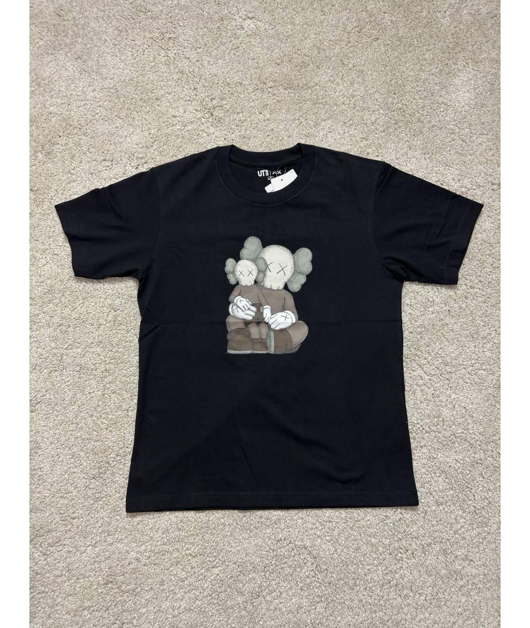 KAWS Черная хлопко-полиэстеровая футболка, фото 6