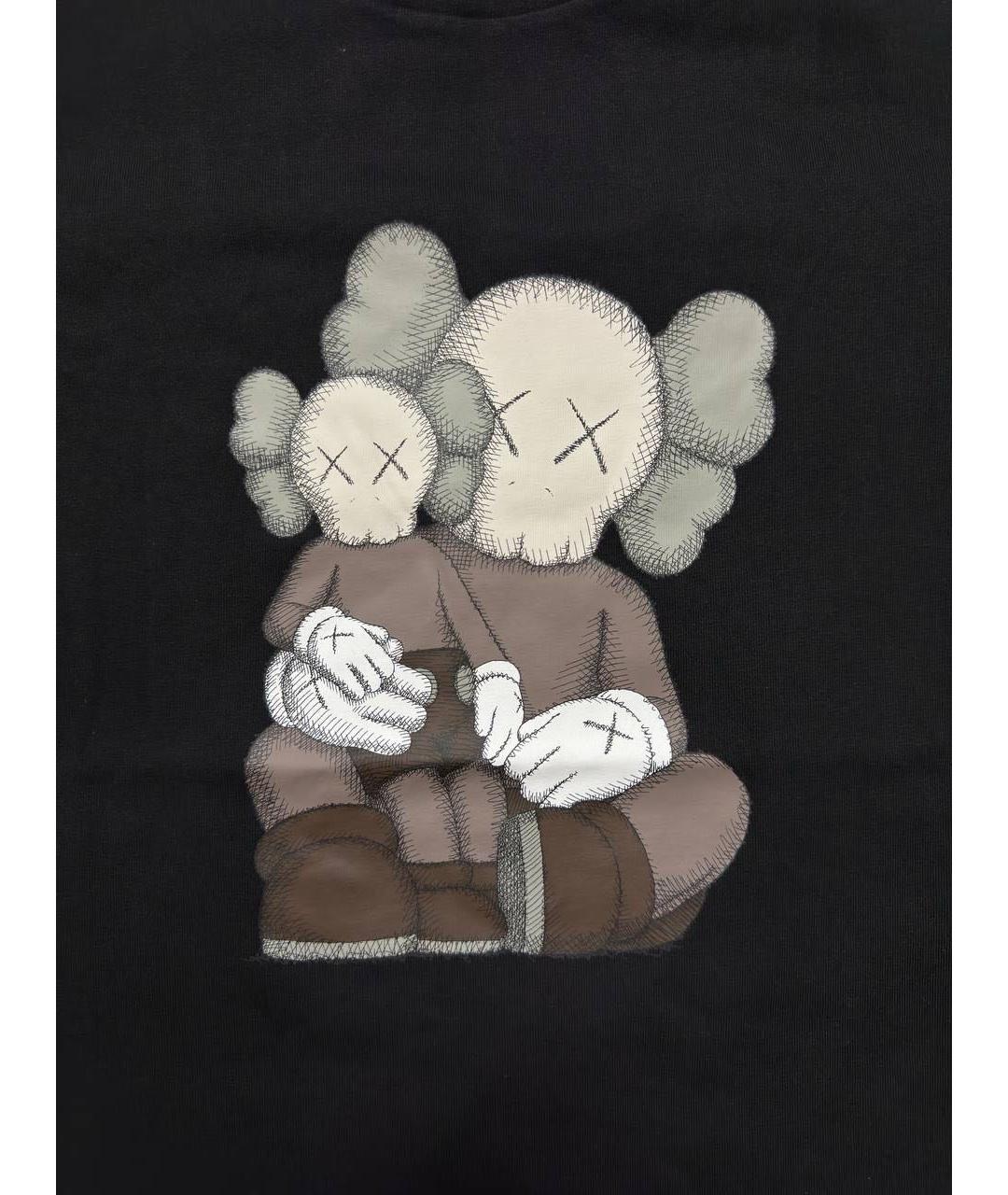 KAWS Черная хлопковая футболка, фото 2