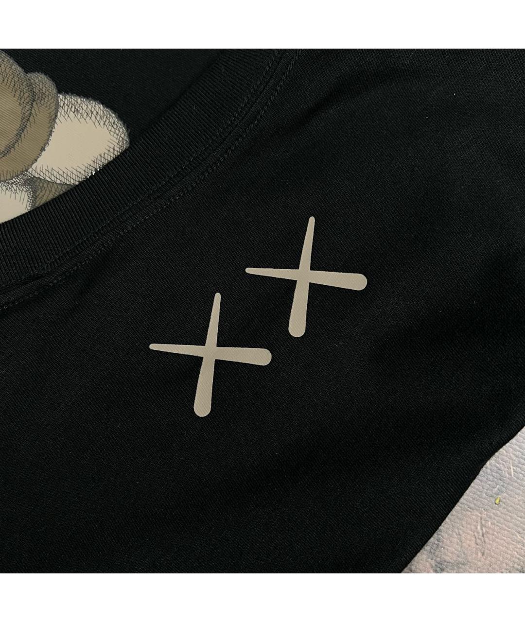 KAWS Черная хлопковая футболка, фото 8