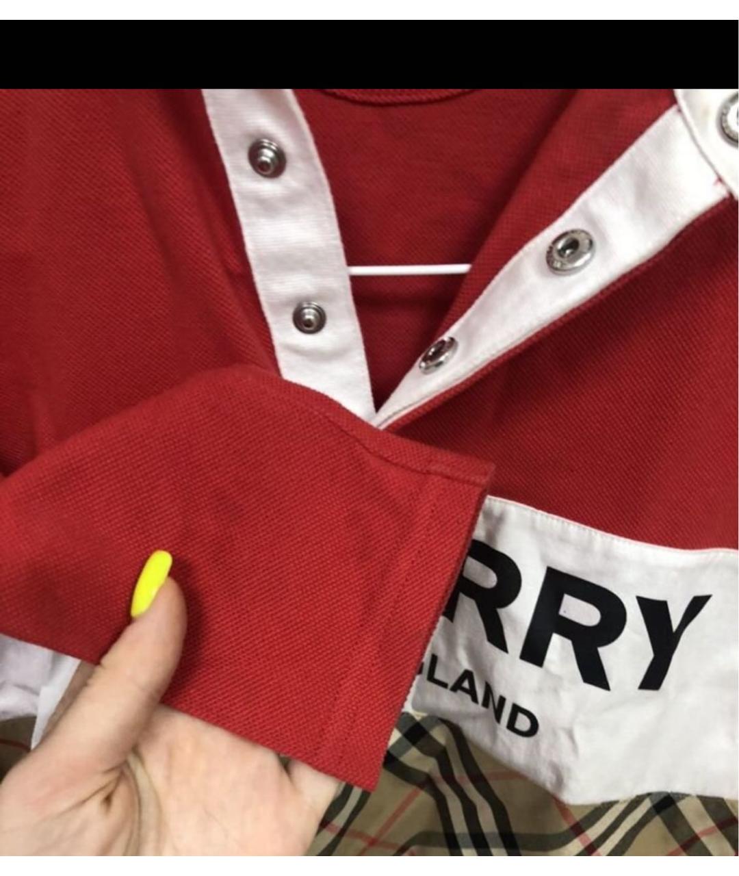 BURBERRY Красная детская футболка, фото 3