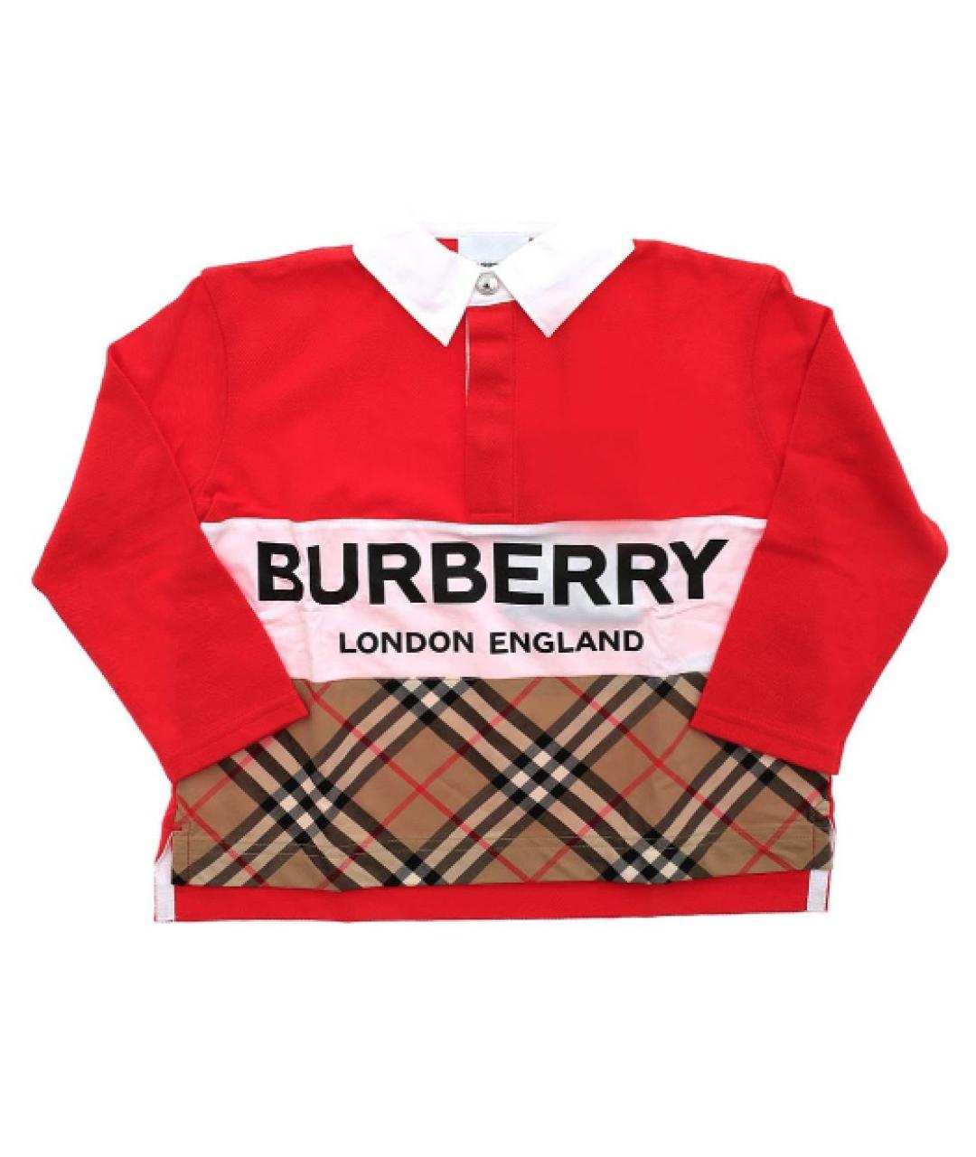 BURBERRY Красная детская футболка, фото 1