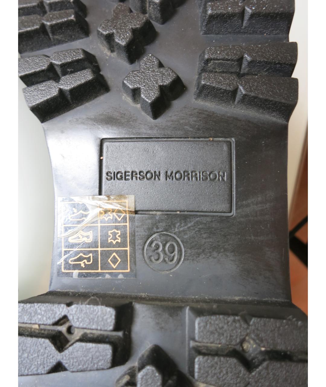 SIGERSON MORRISON Черные кожаные ботинки, фото 9