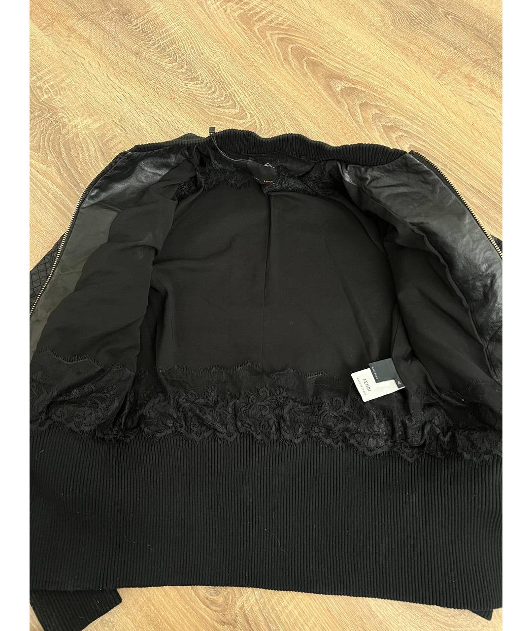 FENDI Черная кожаная куртка, фото 4