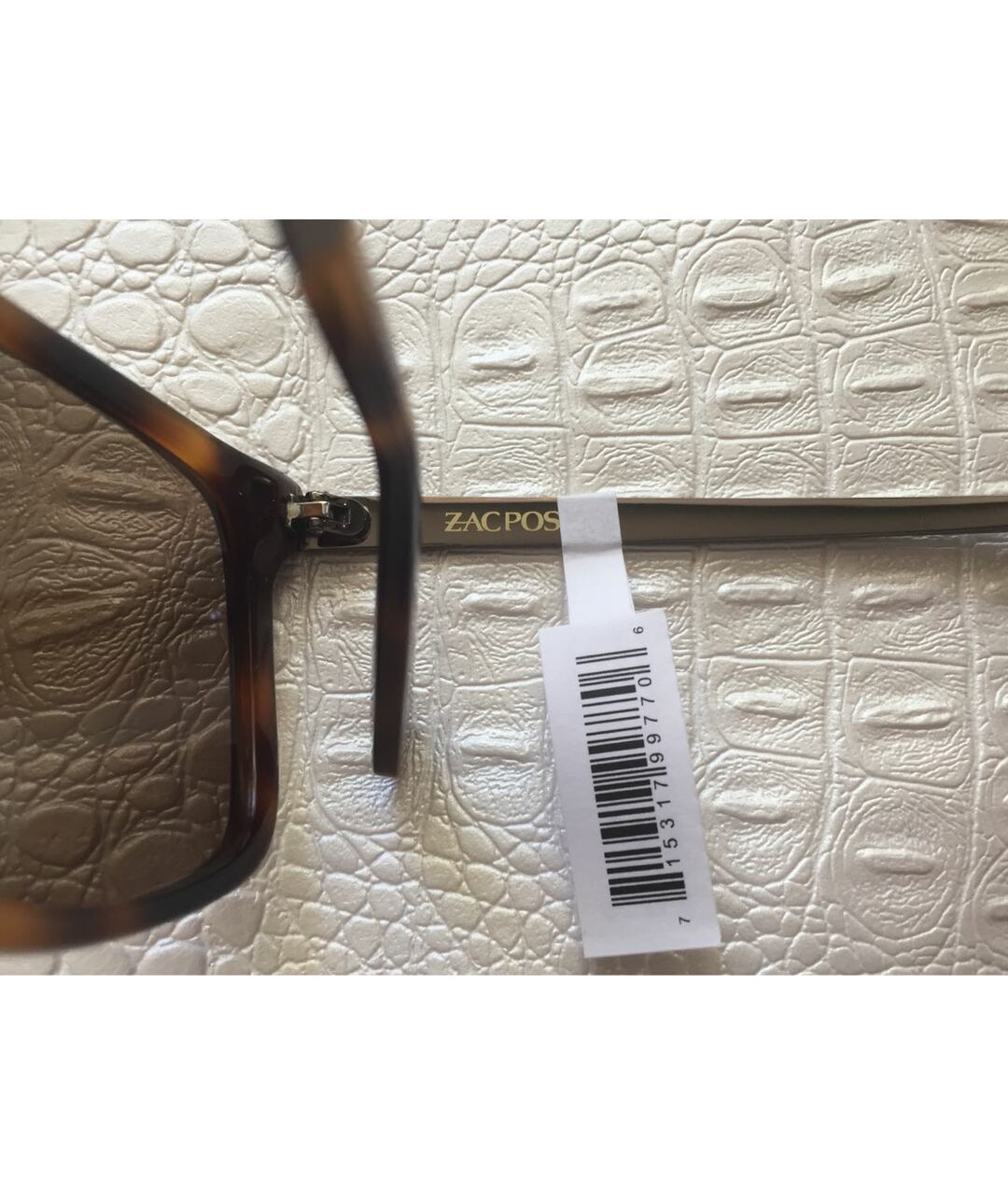 ZAC POSEN Коричневые пластиковые солнцезащитные очки, фото 6