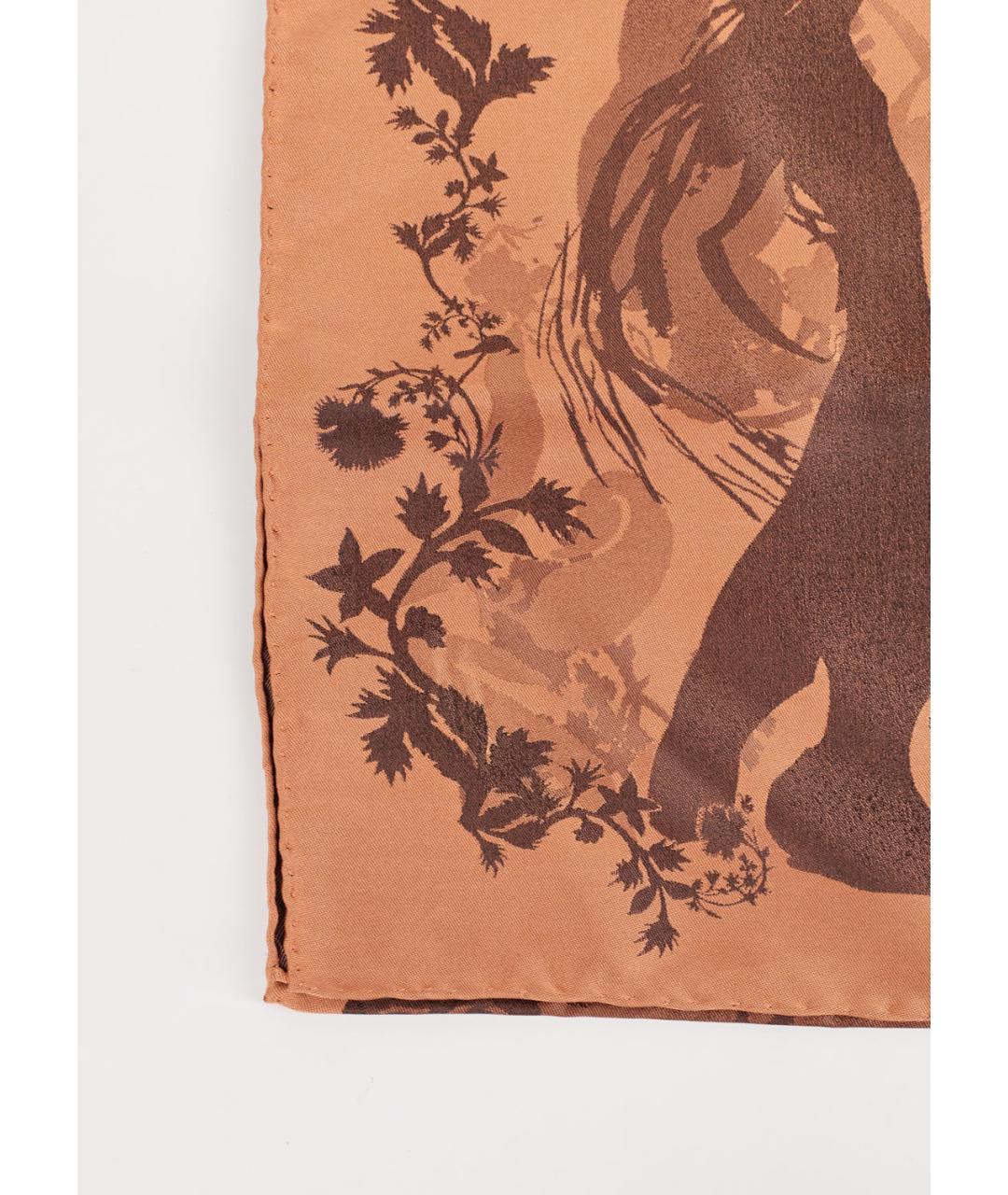 CHRISTIAN LACROIX Коричневый шелковый платок, фото 4