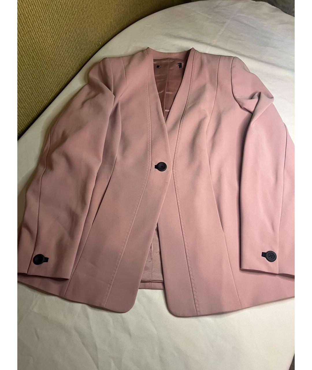 MARINA RINALDI Розовый полиэстеровый жакет/пиджак, фото 7