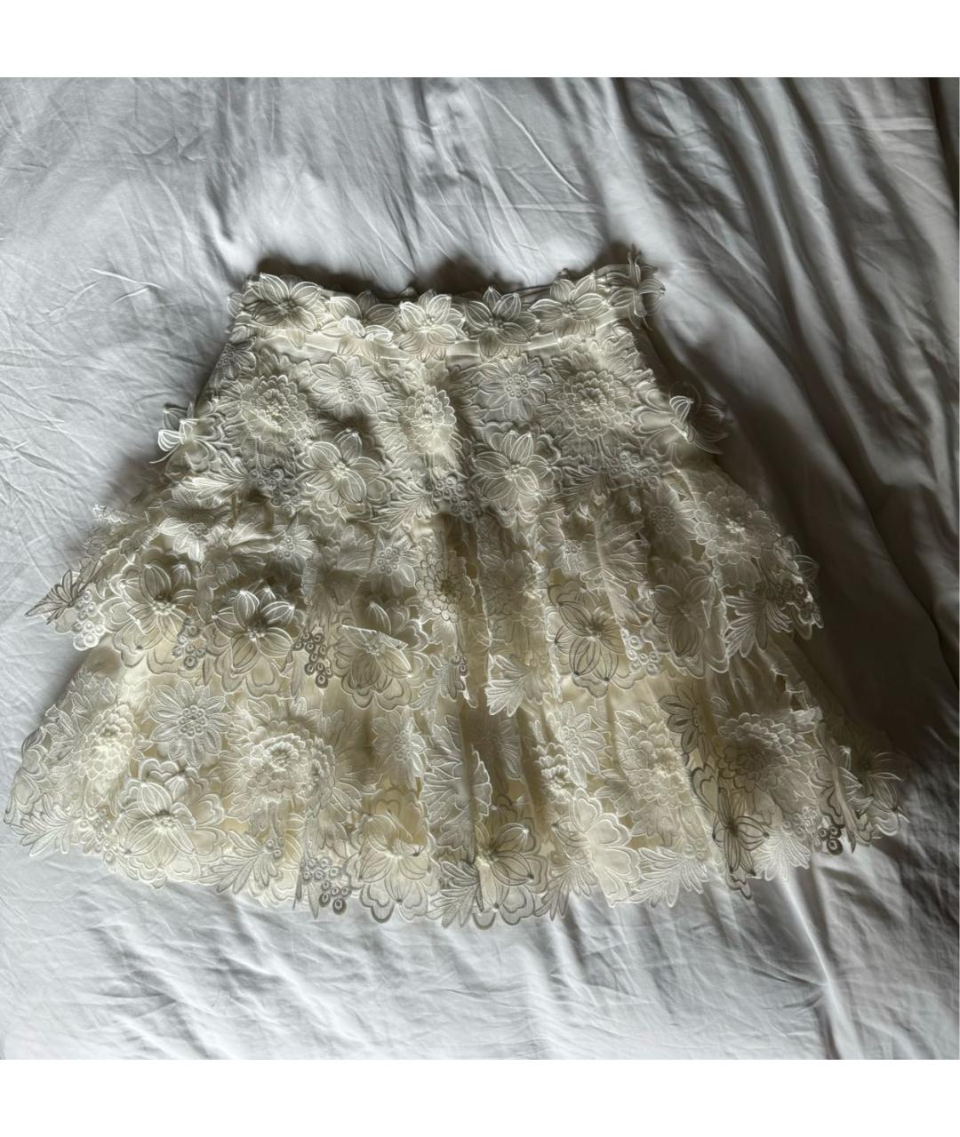 ZIMMERMANN Белая льняная юбка мини, фото 8