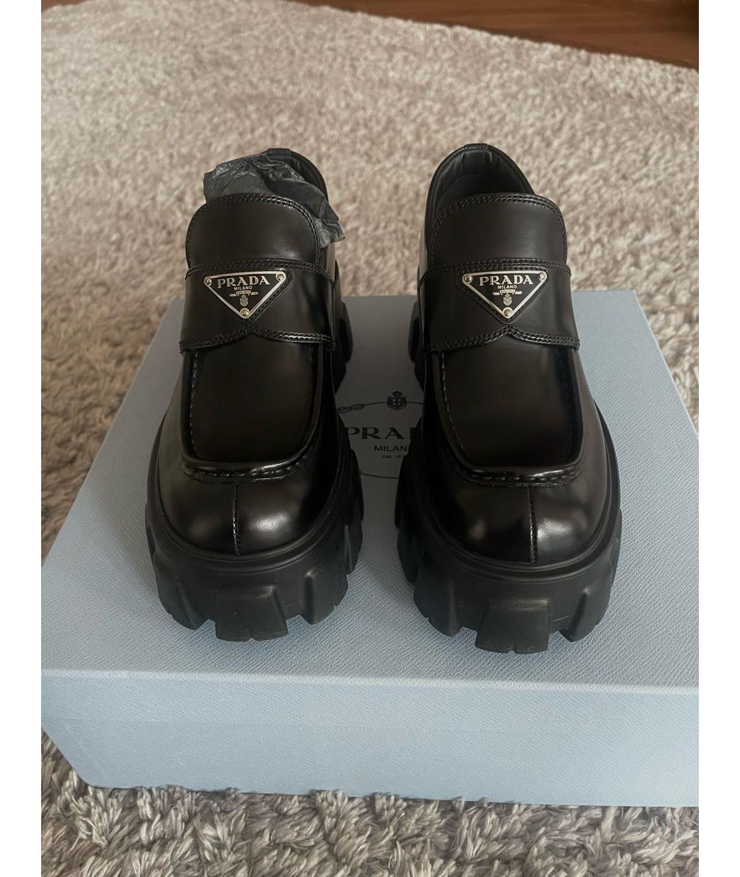 PRADA Черные кожаные лоферы, фото 2
