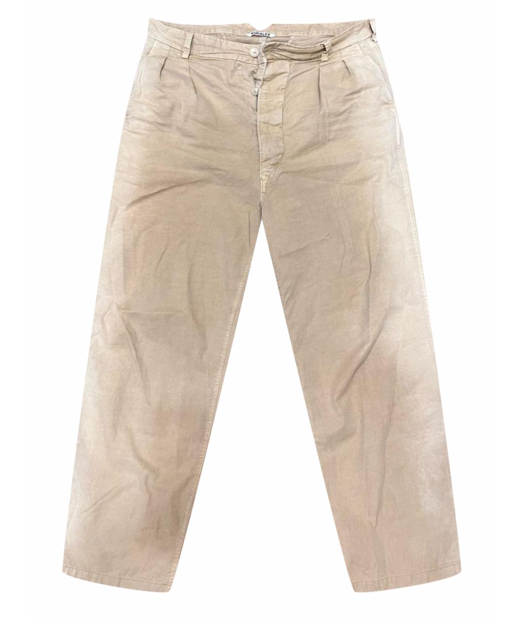 AURALEE Бежевые хлопковые брюки чинос, фото 1