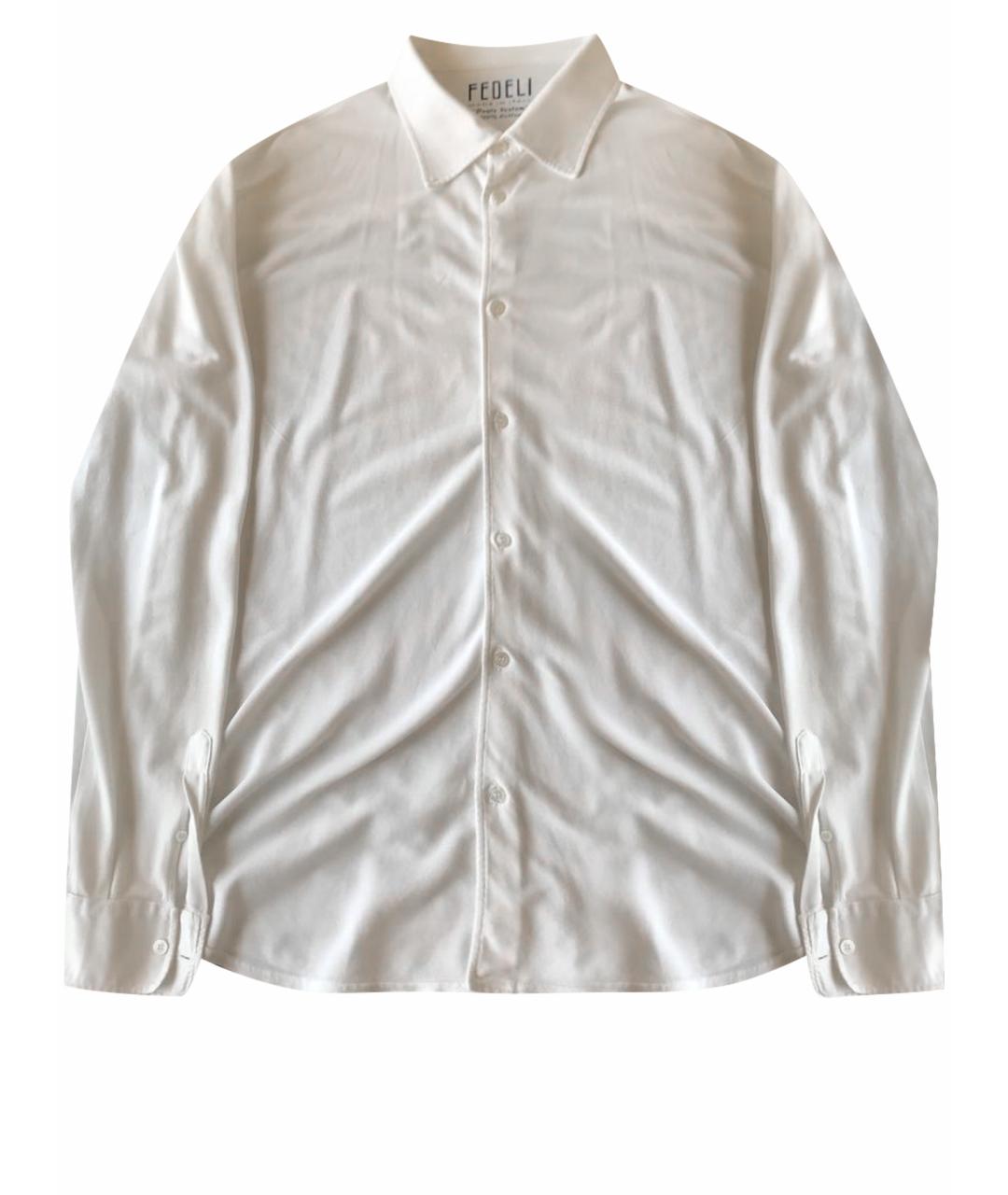 FEDELI Белая хлопковая кэжуал рубашка, фото 1