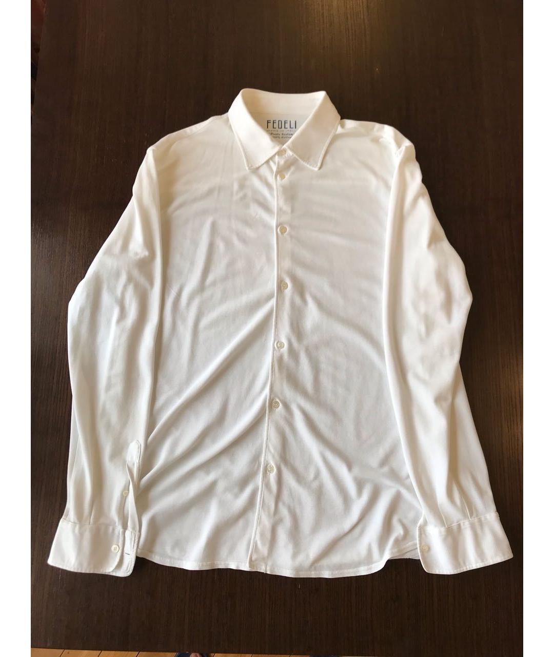 FEDELI Белая хлопковая кэжуал рубашка, фото 9