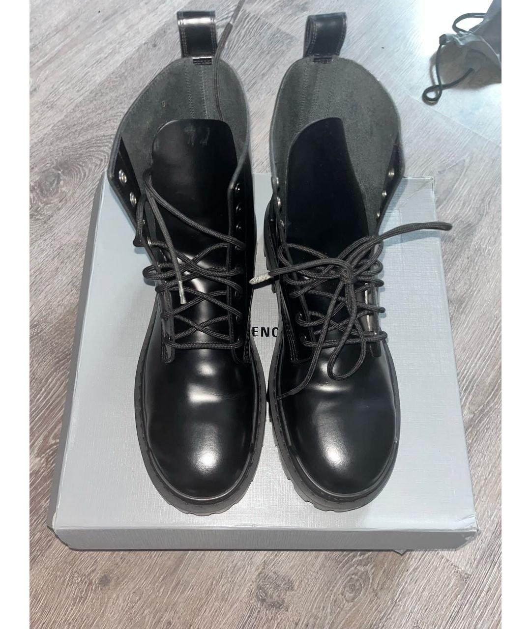 BALENCIAGA Черные кожаные высокие ботинки, фото 2