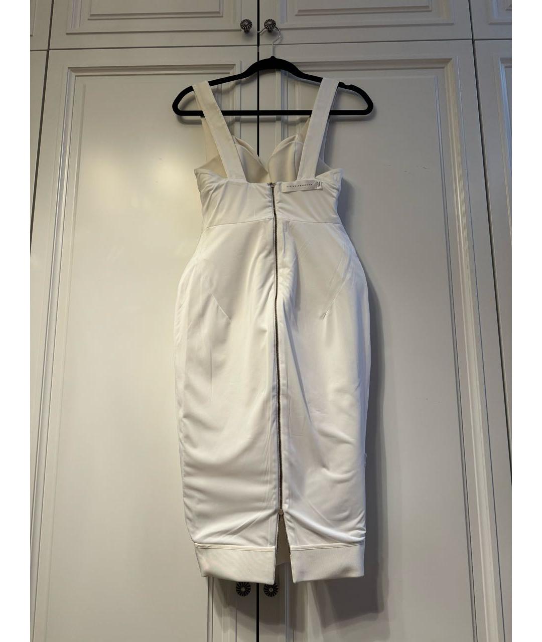 VICTORIA BECKHAM Белое полиэстеровое коктейльное платье, фото 4