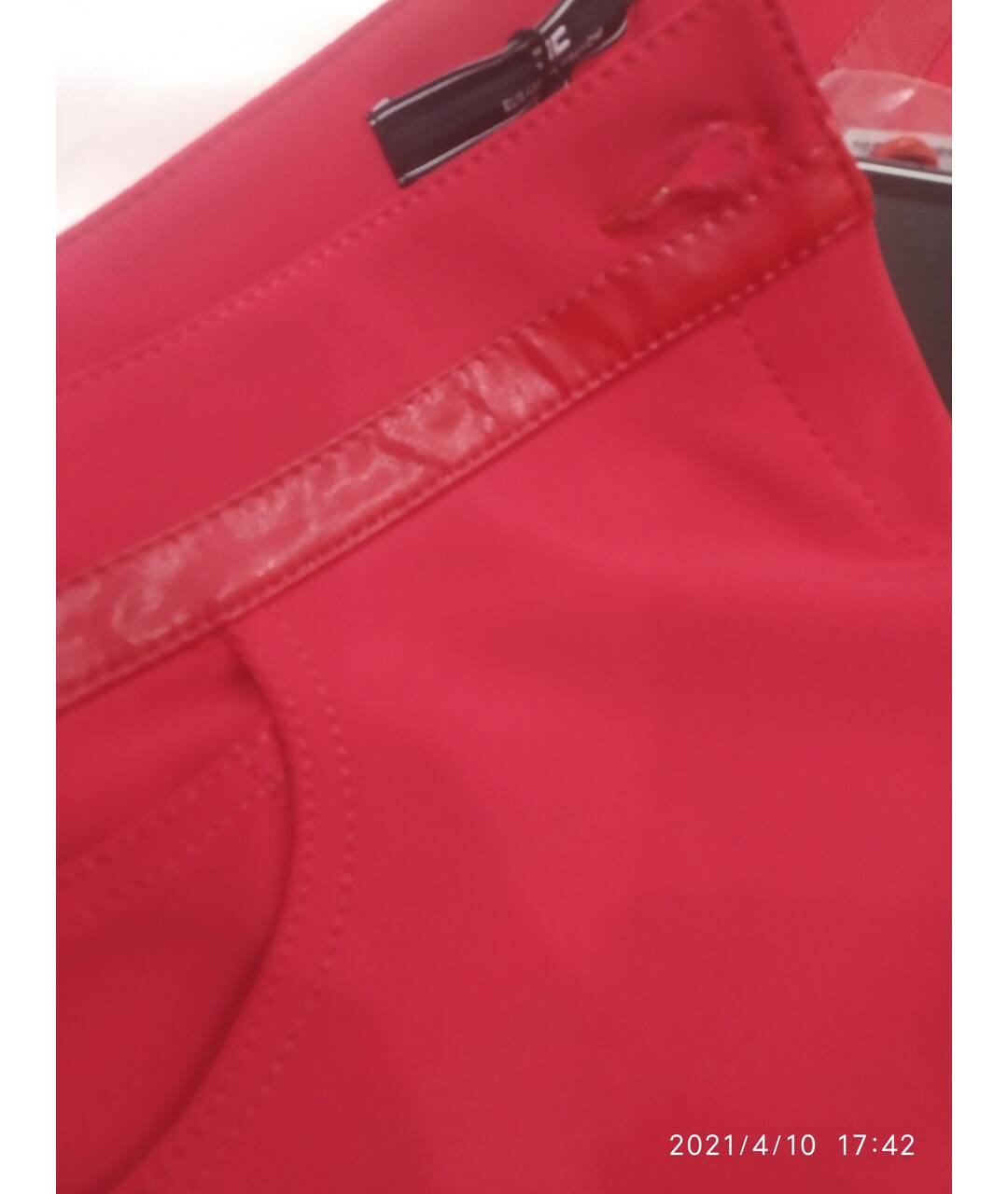 ELISABETTA FRANCHI Красные вискозные брюки узкие, фото 3