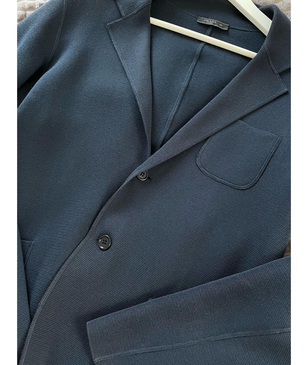 PRADA Темно-синее шерстяное пальто, фото 5