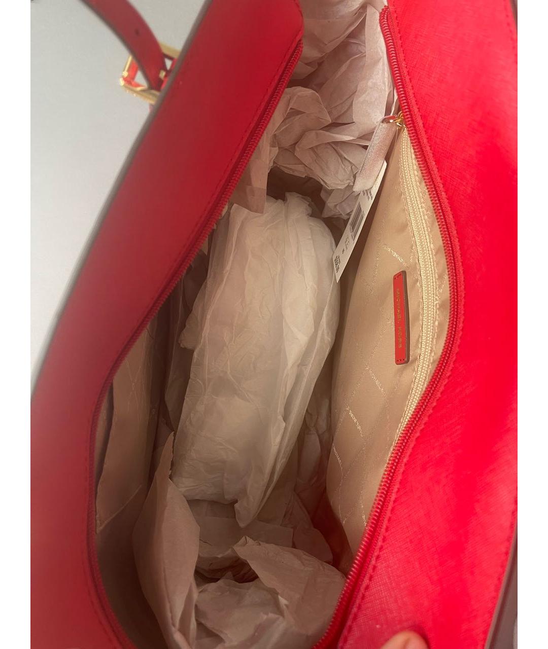MICHAEL KORS Красная кожаная сумка тоут, фото 4