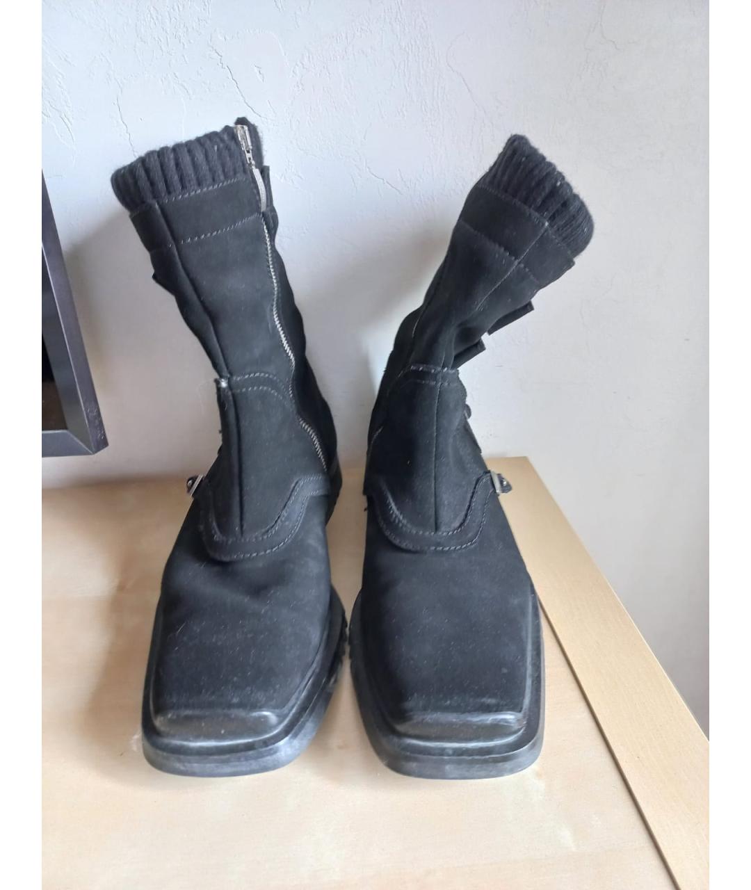 CESARE PACIOTTI Черные замшевые высокие ботинки, фото 2