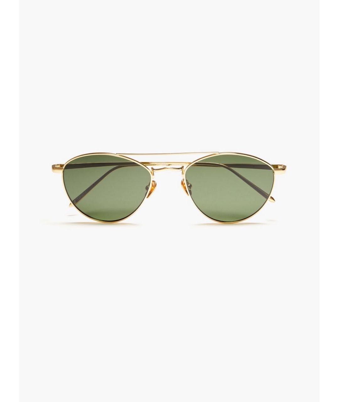 LINDA FARROW Золотые металлические солнцезащитные очки, фото 9