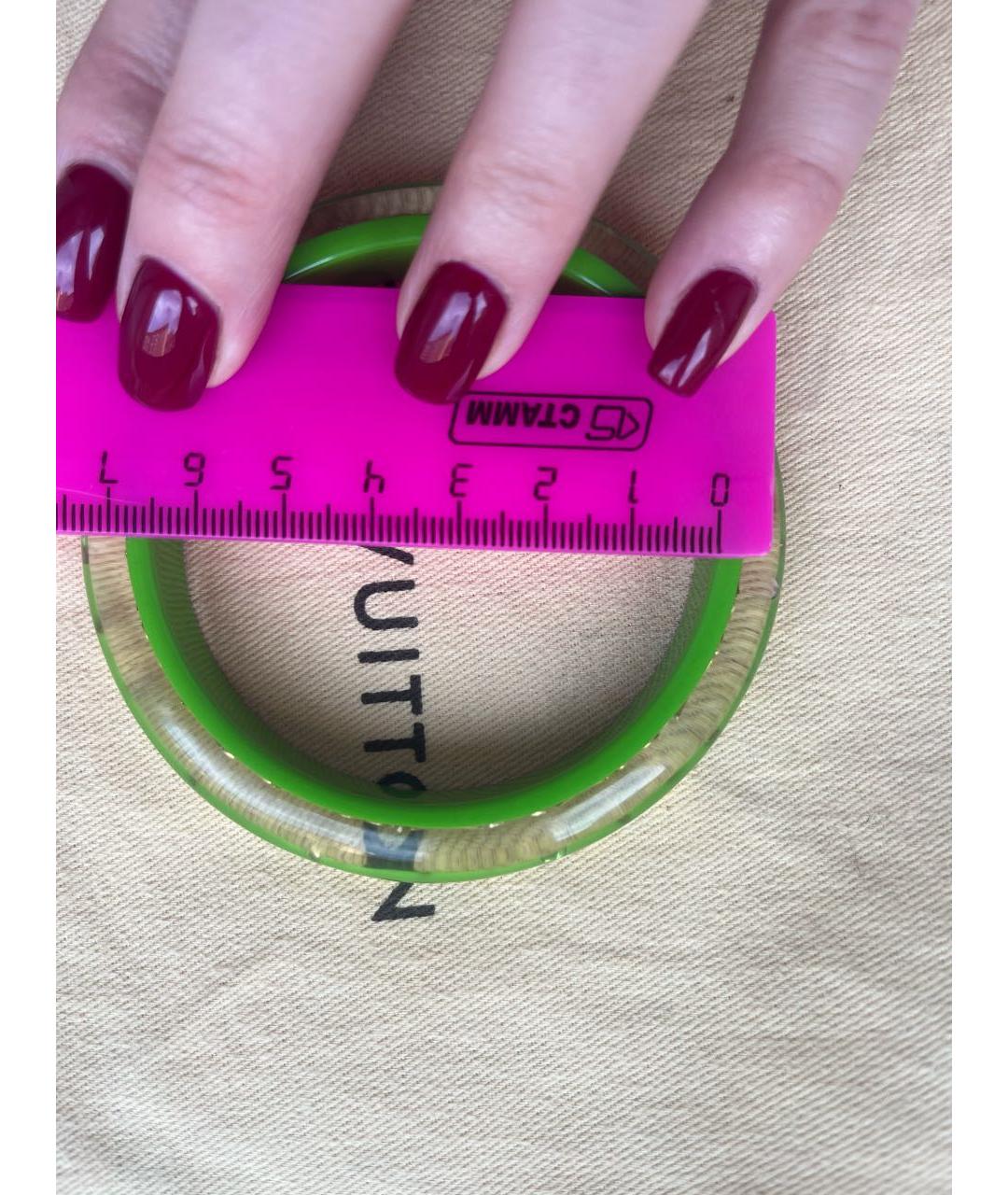 LOUIS VUITTON PRE-OWNED Зеленый пластиковый браслет, фото 3