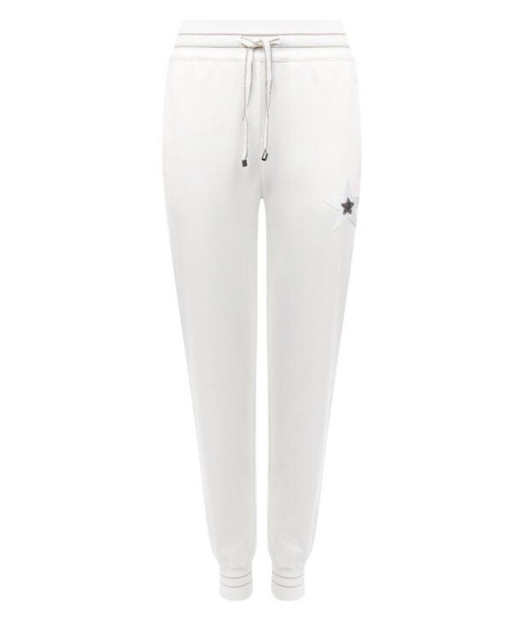 LORENA ANTONIAZZI Белые хлопко-эластановые спортивные брюки и шорты, фото 1