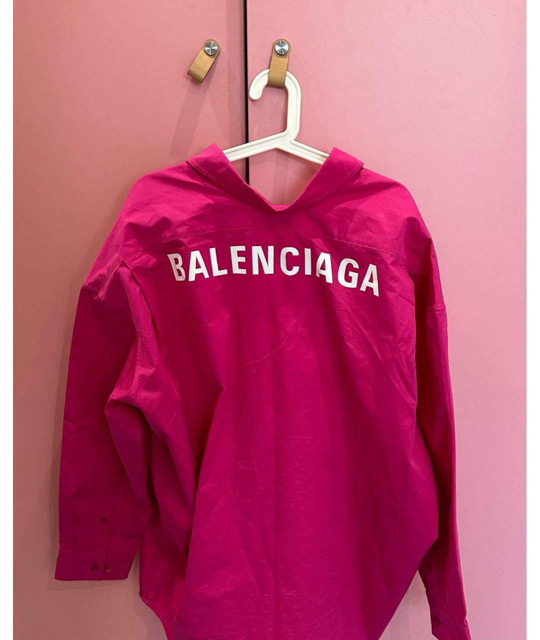 BALENCIAGA Розовая хлопковая рубашка, фото 2