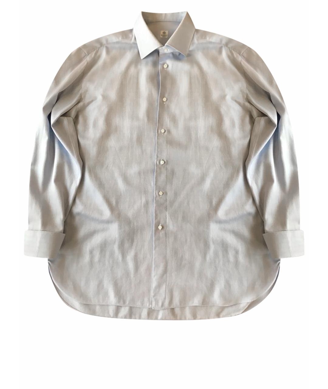 BORRELLI Голубая хлопковая классическая рубашка, фото 1