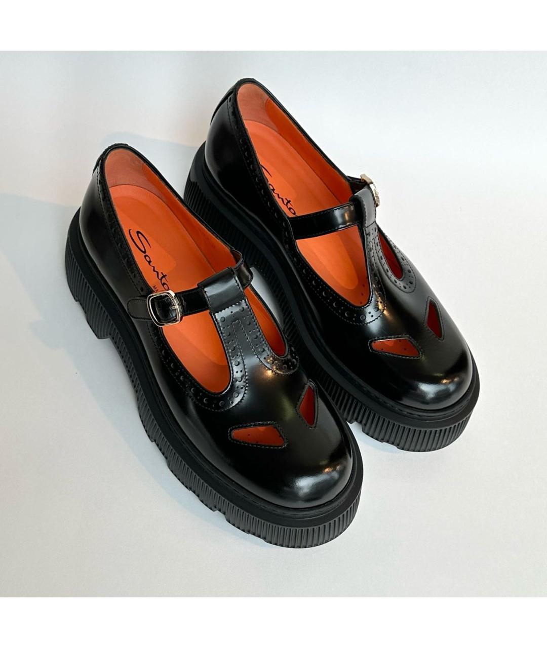 SANTONI Черные кожаные туфли, фото 3