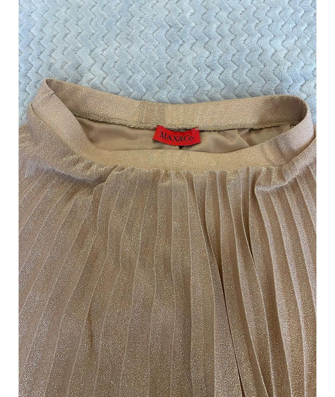 MAX&CO Бежевая полиэстеровая юбка миди, фото 3