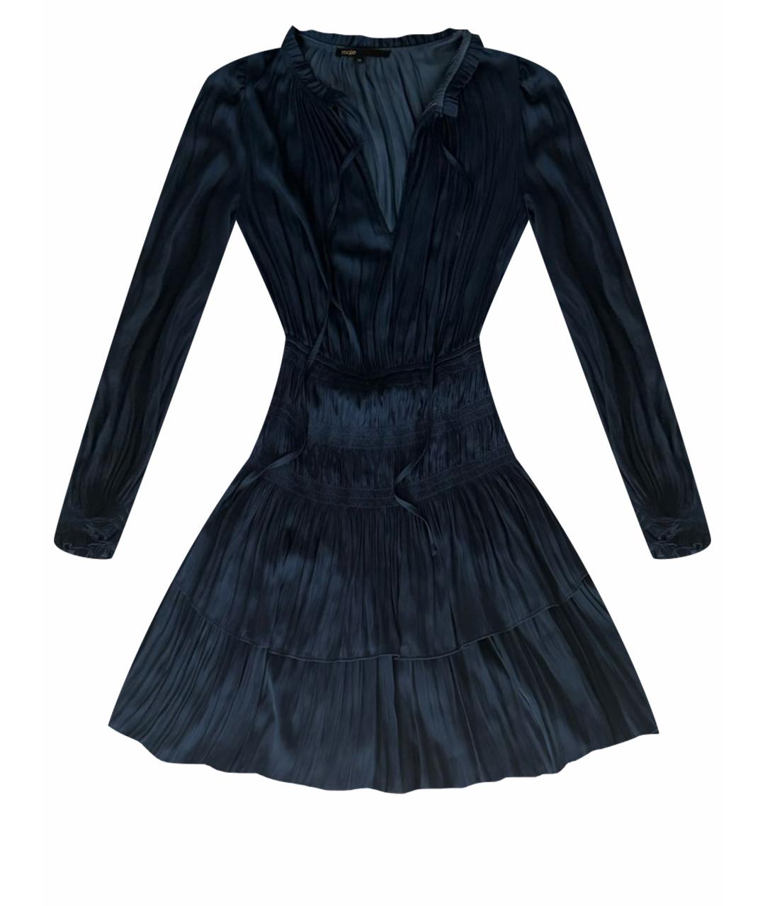 MAJE Темно-синее полиэстеровое вечернее платье, фото 1