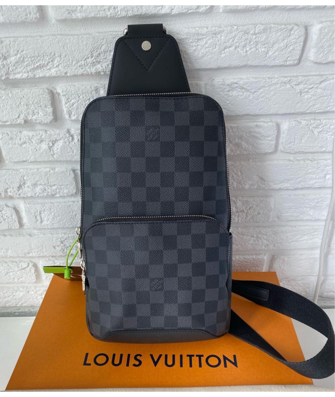 LOUIS VUITTON PRE-OWNED Антрацитовая сумка на плечо, фото 9