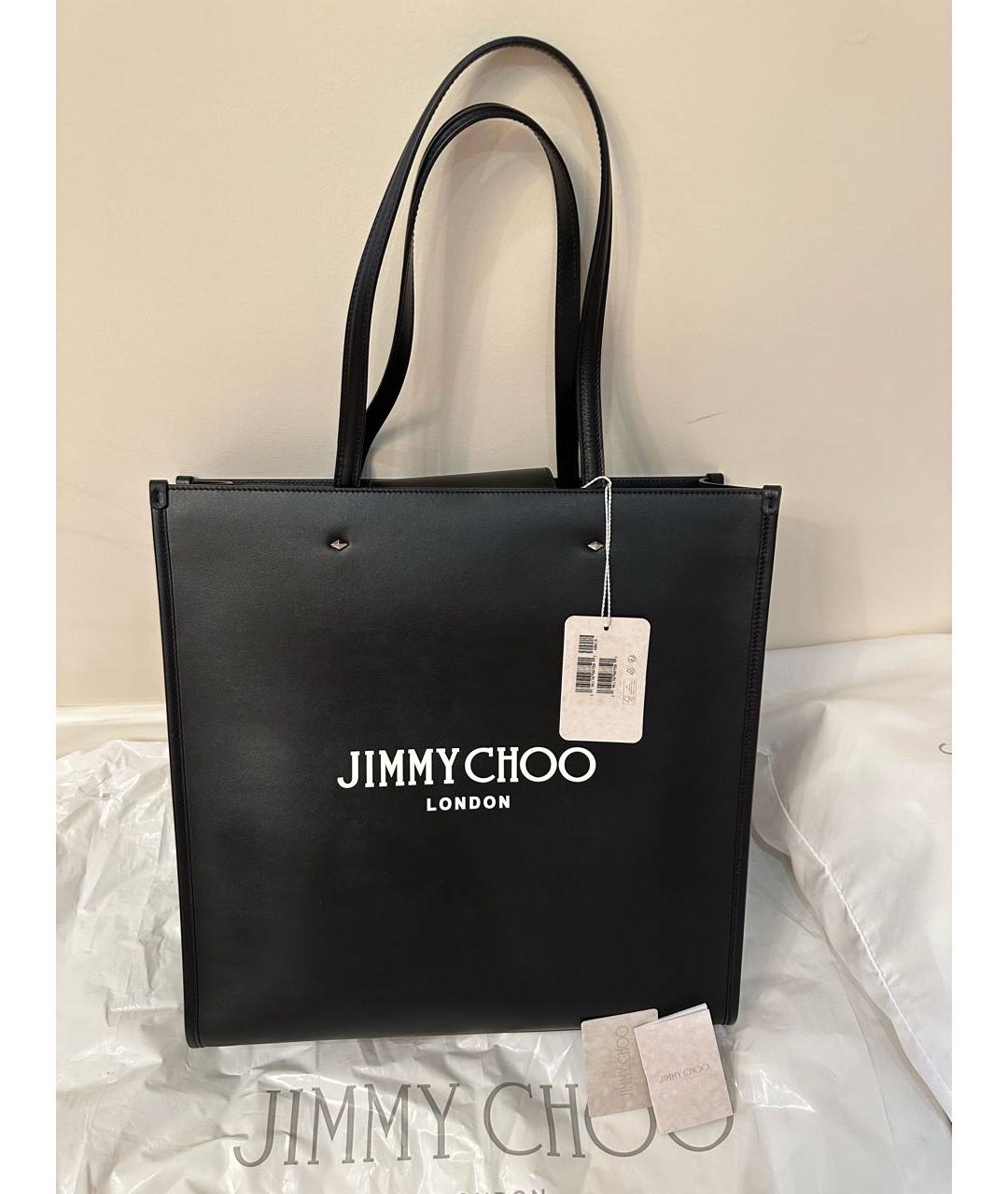 JIMMY CHOO Черная кожаная сумка тоут, фото 2