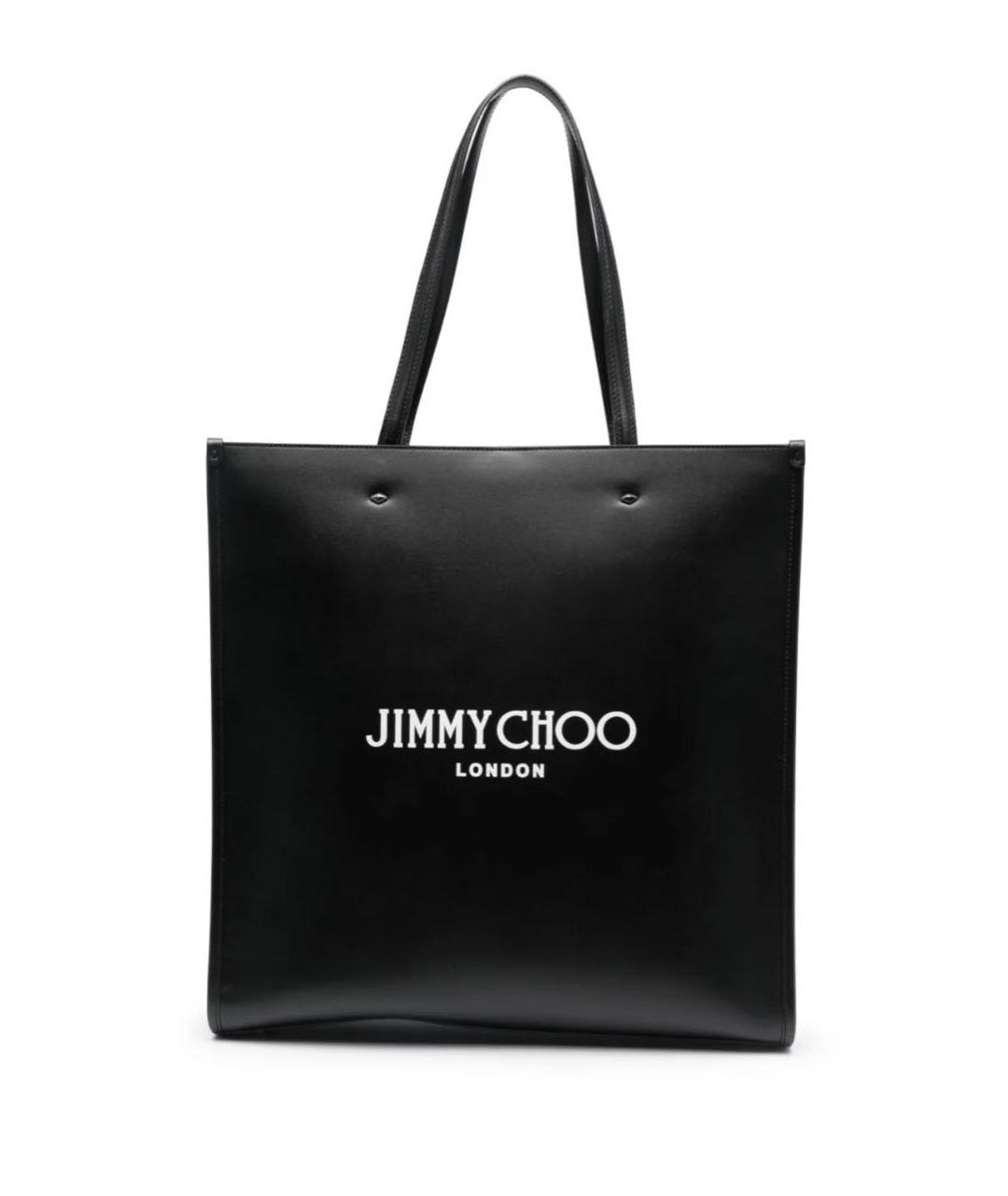 JIMMY CHOO Черная кожаная сумка тоут, фото 1