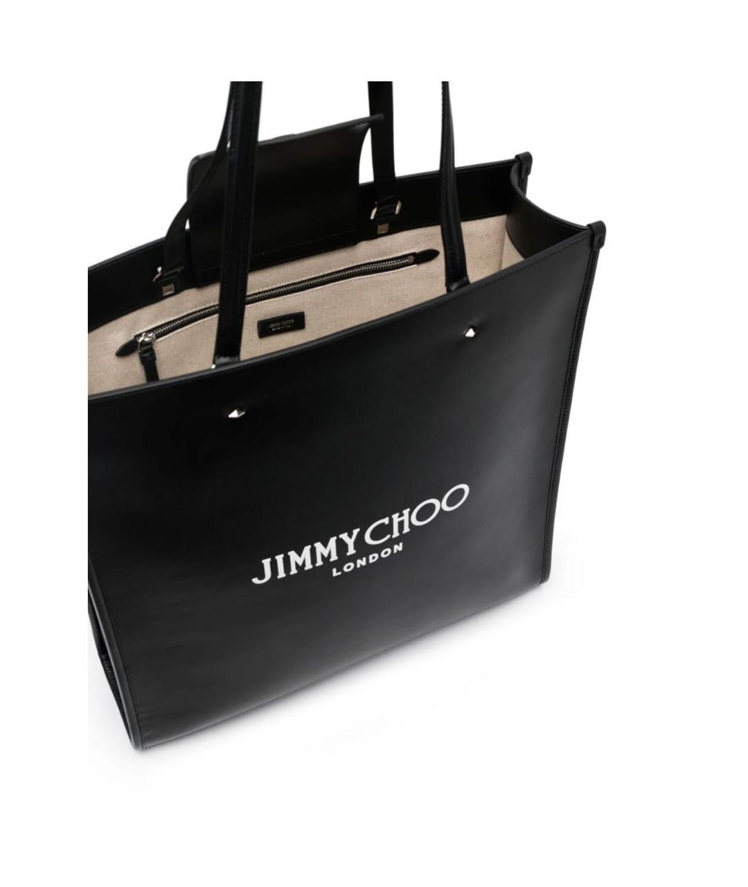 JIMMY CHOO Черная кожаная сумка тоут, фото 4