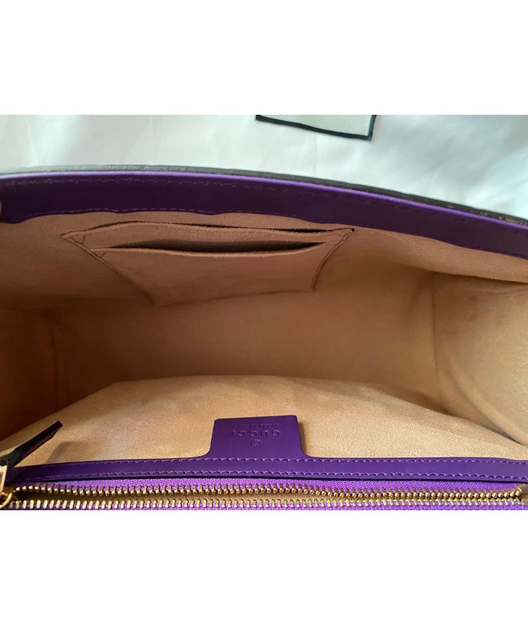 GUCCI Фиолетовая кожаная сумка через плечо, фото 4
