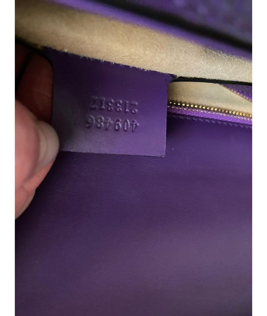 GUCCI Фиолетовая кожаная сумка через плечо, фото 6