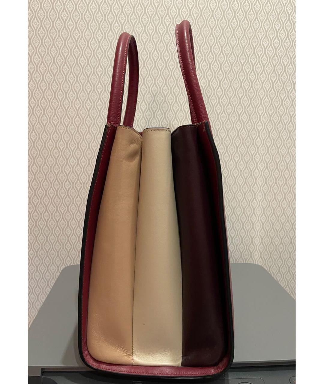 CASTELLO D'ORO Бордовая кожаная сумка с короткими ручками, фото 2
