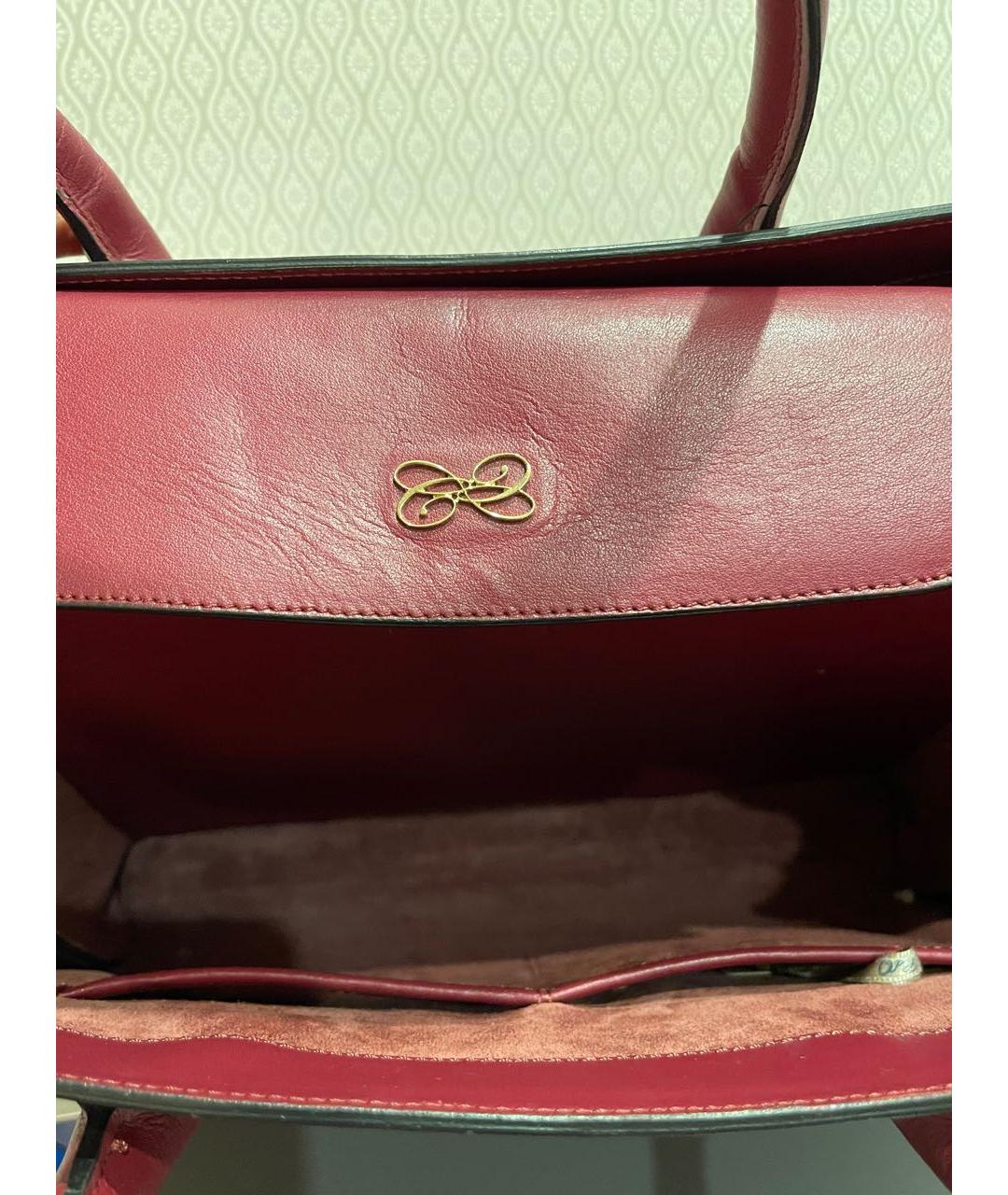 CASTELLO D'ORO Бордовая кожаная сумка с короткими ручками, фото 8