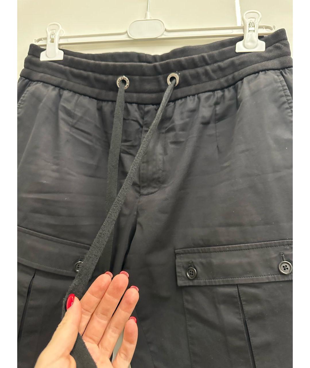 DOLCE&GABBANA Черные хлопковые повседневные брюки, фото 5
