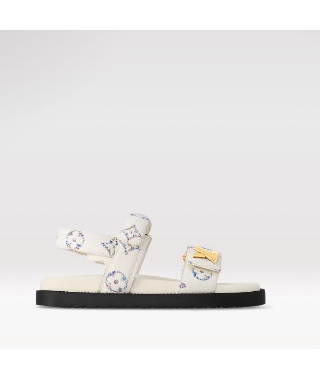 LOUIS VUITTON PRE-OWNED Белые кожаные сандалии, фото 1