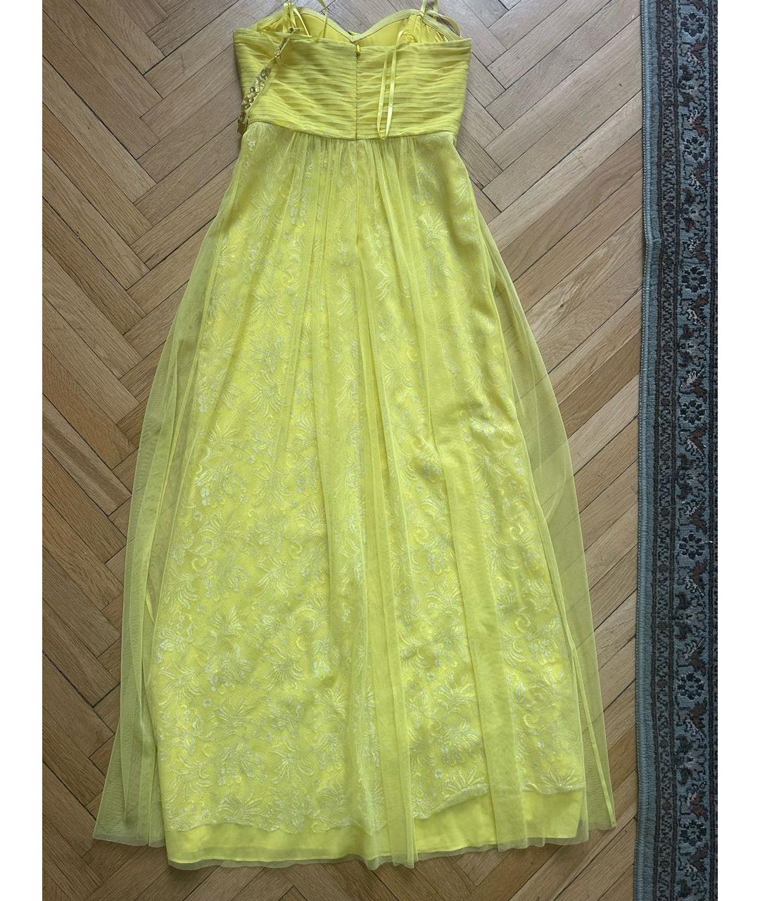BCBG MAXAZRIA Желтое полиэстеровое коктейльное платье, фото 2