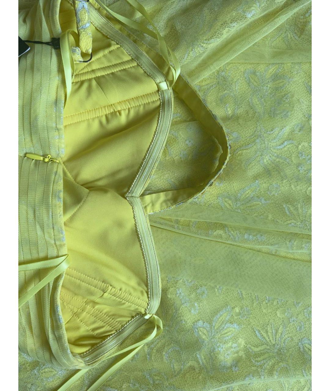 BCBG MAXAZRIA Желтое полиэстеровое коктейльное платье, фото 6