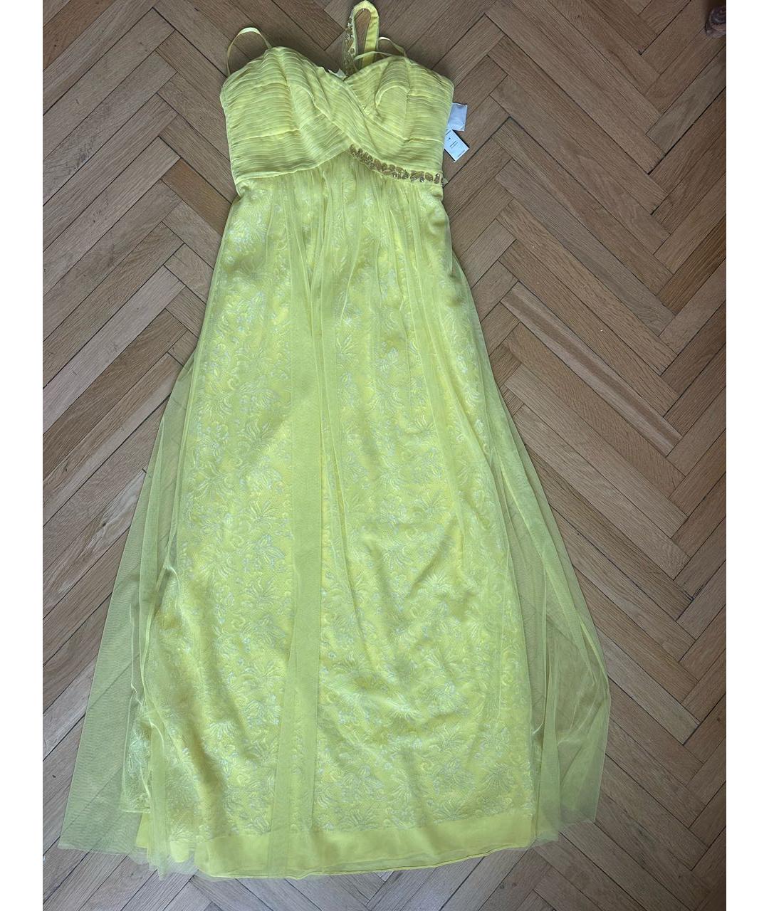 BCBG MAXAZRIA Желтое полиэстеровое коктейльное платье, фото 8