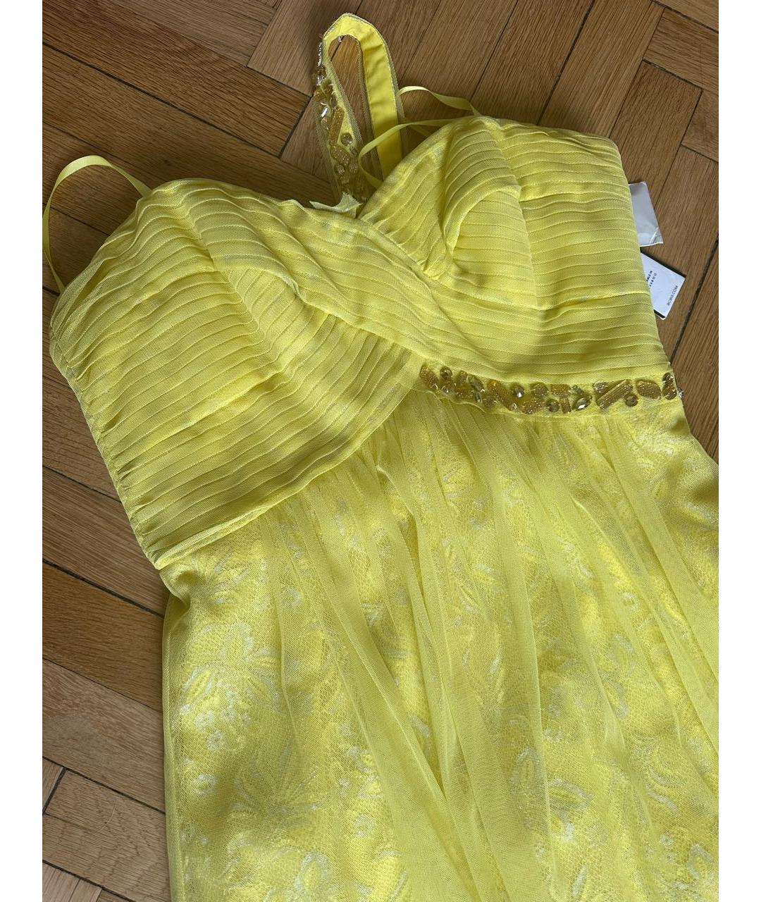 BCBG MAXAZRIA Желтое полиэстеровое коктейльное платье, фото 4